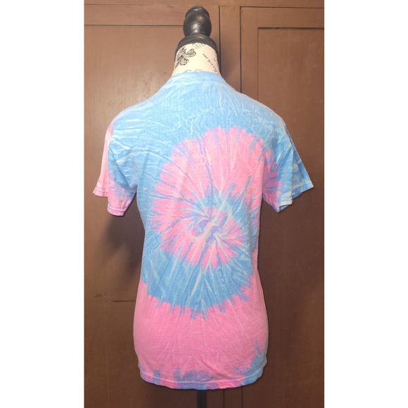 Women's Sz S Great Smoky Mountains Blue Pink Purple Tie Dye T Shirt Tee - Picture 3 of 4